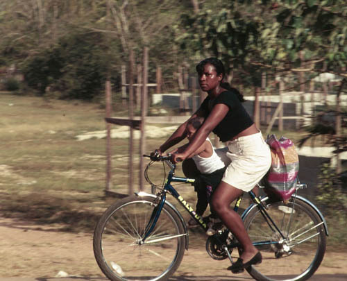 mother on bike